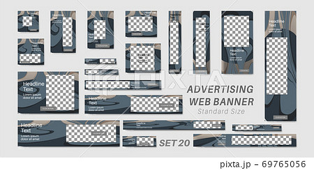 Set of web banners in standard sizes, vector design template 69765056