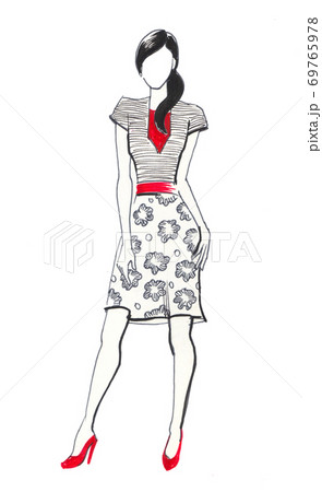 Sketch Female Body Girl Model Front Stock Vector Royalty Free 1281641206   Shutterstock