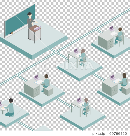 インターネットを使った遠隔授業のイメージ 69766520