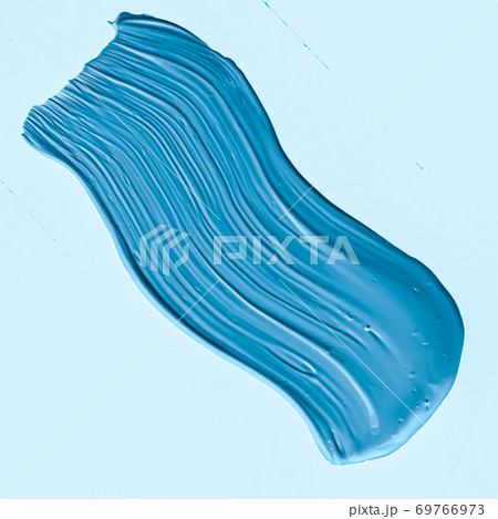 Blue brush stroke or makeup smudge closeup, beauty cosmetics and lipstick texture 69766973