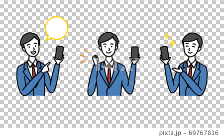 Mr. A, a businessman / office worker who recommends a smartphone app 69767816