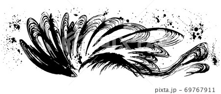 書道 しぶき 手書きの毛筆イラストのイラスト素材 書道 しぶき 手書きの毛筆イラストのイラスト素材