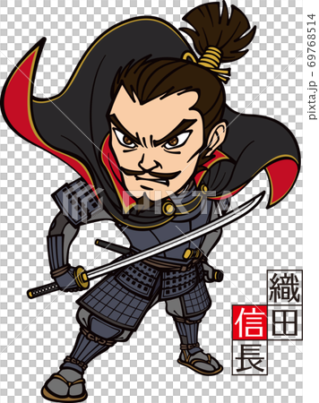 Nobunaga Oda wearing armor and holding a sword [3 heads, dark color] 69768514