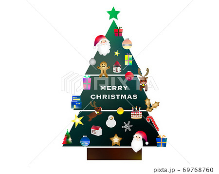 クリスマスツリー オーナメント バリエーションありますのイラスト素材