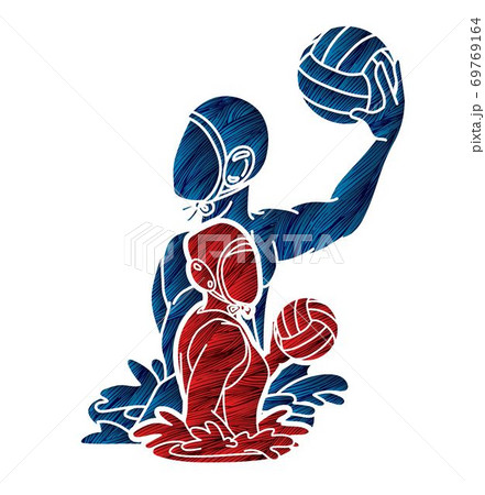 Group of water polo players  action cartoon graphic vector 69769164