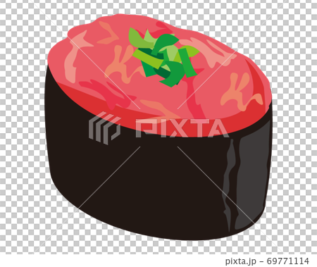 Negitoro的軍艦纏繞握壽司Negitoro軍艦的矢量圖 69771114