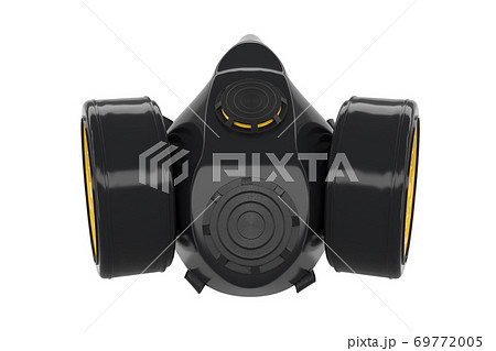 Gas Mask isolated on white with clipping path. Respirator for professional use 69772005
