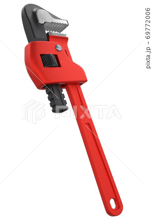 Adjustable pipe wrench, spanner or plumbing tool isolated on white background. Adjustable pipe wrench, spanner or plumbing tool isolated on white background. 69772006