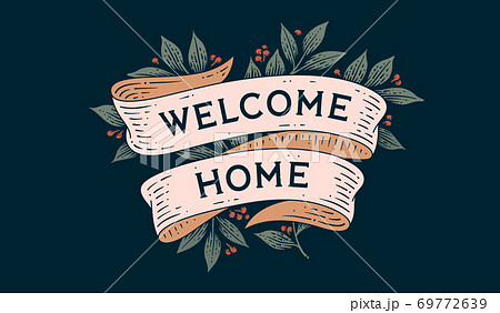 Welcome Home. Retro greeting card 69772639