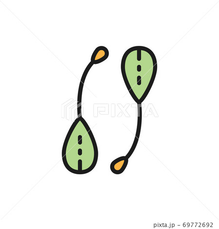 Capers, spice flat color line icon. Isolated on white background 69772692