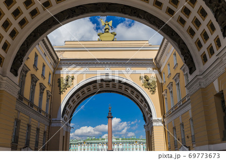 Triumphal Arch of the General Staff on Palace Square - St. Petersburg Russia Triumphal Arch of the General Staff on Palace Square - St. Petersburg Russia 69773673
