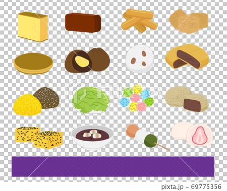 和菓子イラスト素材セット / ベクター 和菓子イラスト素材セット / ベクター 69775356