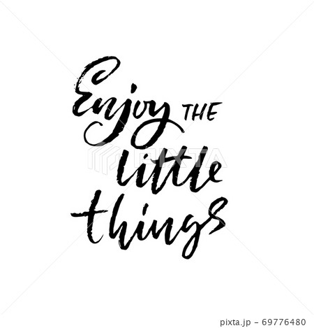 Enjoy the little things. Hand drawn modern brush lettering. Typography banner. Ink vector illustration. Enjoy the little things. Hand drawn modern brush lettering. Typography banner. Ink vector illustration. 69776480