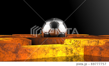 サッカーボールと星型の抽象物のイラスト素材