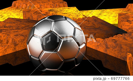 サッカーボールと星型の抽象物のイラスト素材