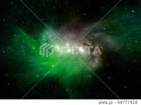 Stars, dust and gas nebula in a far galaxy Stars, dust and gas nebula in a far galaxy 69777928