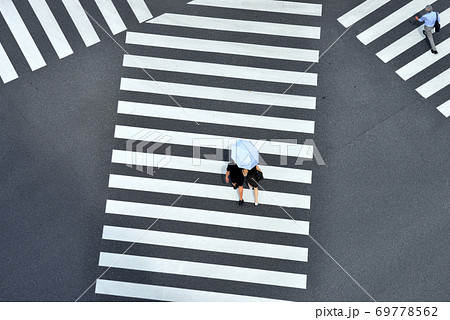 銀座スクランブル交差点の歩行者 銀座スクランブル交差点の歩行者 69778562