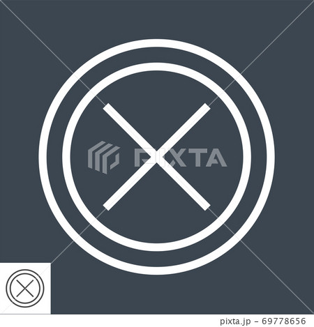 Cross Mark Thin Line Vector Icon 69778656