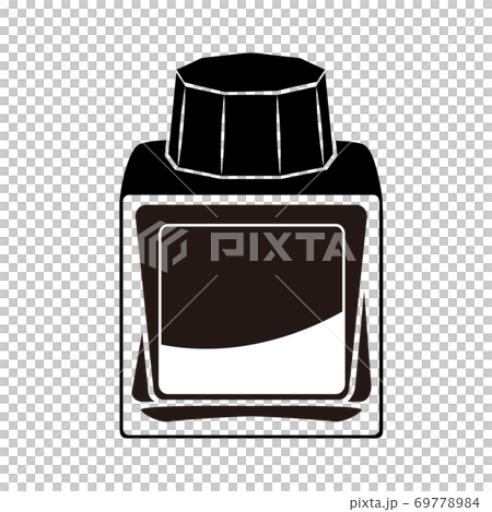 Square Black Ink Bottle Stock Illustration
