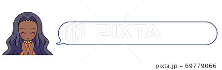 アニメ風の女の子と吹き出しのイラスト単体08-3 69779066