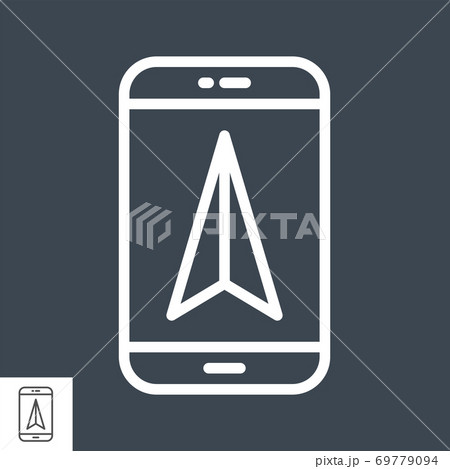 Mobile GPS navigation line icon 69779094