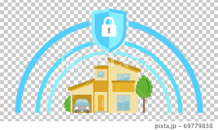 受家庭安全保護的老年人的插圖圖像 69779838