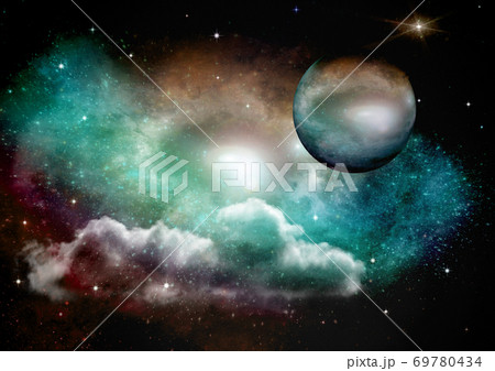 Galaxy In A Free Space 3d Renderingのイラスト素材