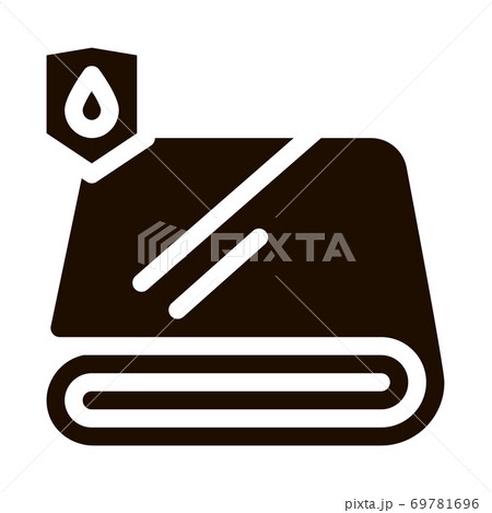 Waterproof Material Fabric Towel Vector Line Icon Waterproof Material Fabric Towel Vector Line Icon 69781696