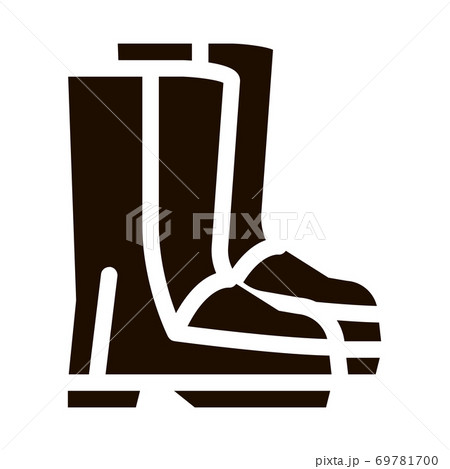 Waterproof Material Gumboots Shoes glyph icon 69781700