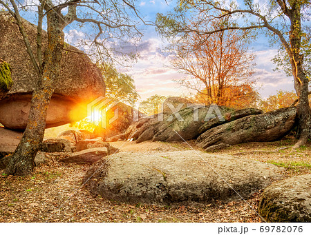 Beglik Tash megaliths - natural rock formation, prehistoric rock sanctuary in Bulgaria 69782076