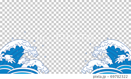 波動波浮世繪背景素材 插圖素材 圖庫