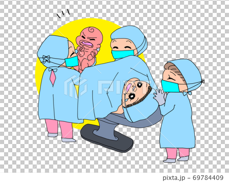 帝王切開のイラスト素材