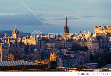 Edinburgh city skyline from Calton Hill., United Kingdom 69788354