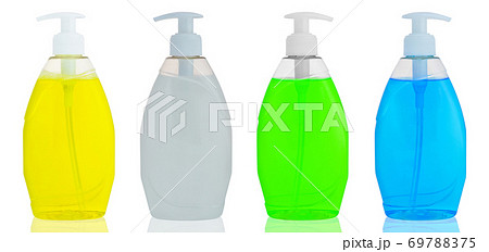 Plastic liquid soap bottle isolated on a white 69788375