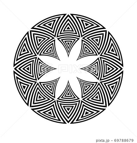 Geometric pattern in circle shape. Decorative design element. Geometric pattern in circle shape. Decorative design element. 69788679