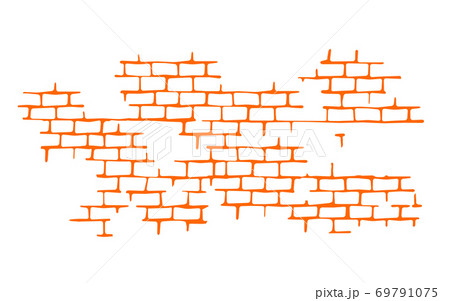 Seam. Brick wall. Vector Texture Pattern Orange. Flat mockup, clean for design decoration isolated Seam. Brick wall. Vector Texture Pattern Orange. Flat mockup, clean for design decoration isolated 69791075