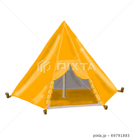 ワンポールテントのイラストのイラスト素材