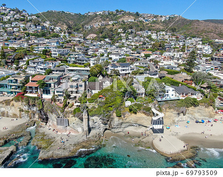 Aerial view of Laguna Beach coastline, California Aerial view of Laguna Beach coastline, California 69793509