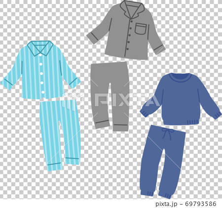 Illustration set of men's pajamas - Stock Illustration [69793586] - PIXTA