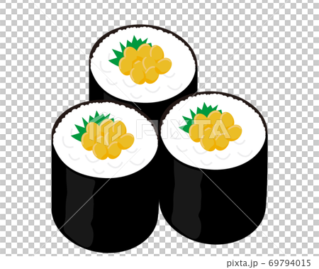 巻き寿司のベクターイラスト 納豆巻きのイラスト素材
