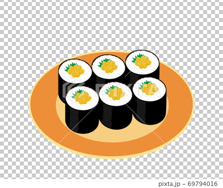 巻き寿司のベクターイラスト 納豆巻きのイラスト素材