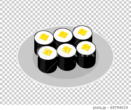 巻き寿司のベクターイラスト かんぴょう巻き 巻き寿司のベクターイラスト かんぴょう巻き 69794019