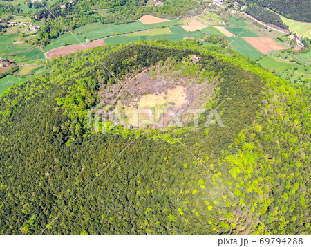 The Santa Margarida Volcano is an extinct volcano in the comarca of Garrotxa, Catalonia, Spain. The Santa Margarida Volcano is an extinct volcano in the comarca of Garrotxa, Catalonia, Spain. 69794288