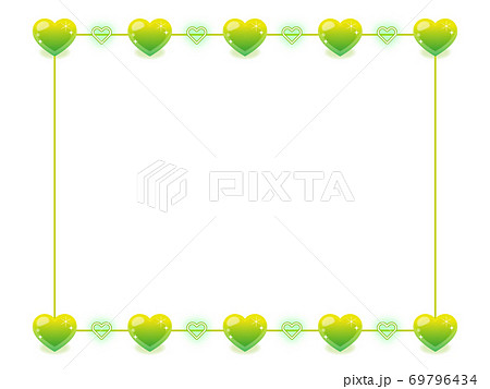 ハートのフレーム緑 ハートのフレーム緑 69796434