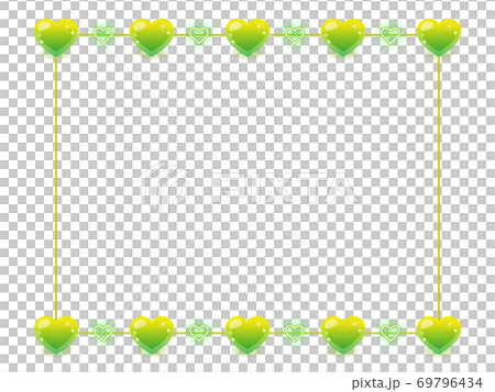 ハートのフレーム緑 ハートのフレーム緑 69796434