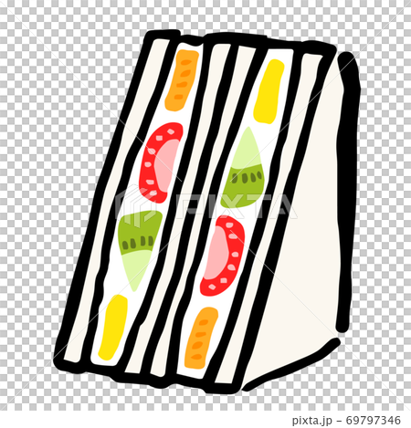 Illustration of Japanese Fruit Sandwich Illustration of Japanese Fruit Sandwich 69797346