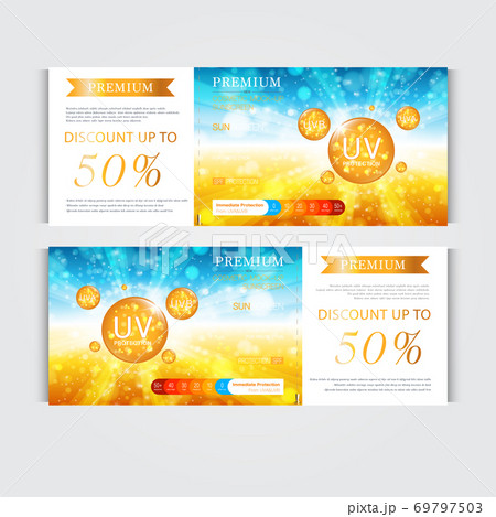 Gift voucher hydrating facial cream for annual sale or festival sale. silver and gold cream mask bottle isolated on glitter particles background. Banner graceful cosmetic ads, illustration. 69797503