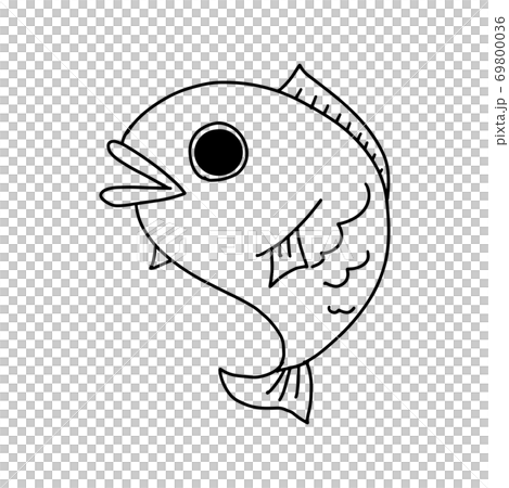 手書きの線画でやさしいお正月のアイコン タイ のイラスト素材