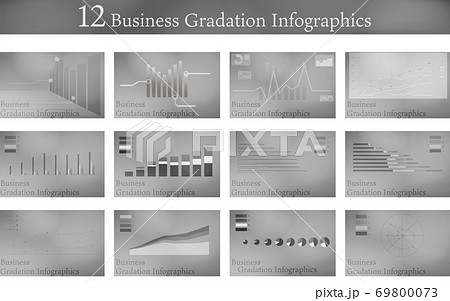 12種類のビジネスグラフセット 69800073