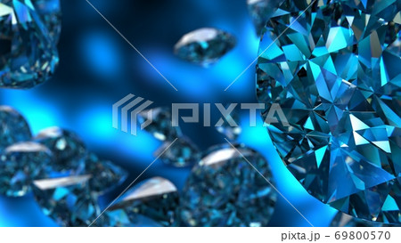 青色背景と踊るダイヤモンドのイラスト素材